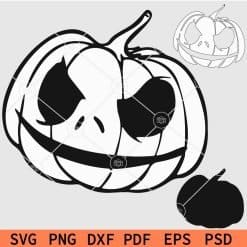 Jack skellington Pumpkin Black and white layered svg
