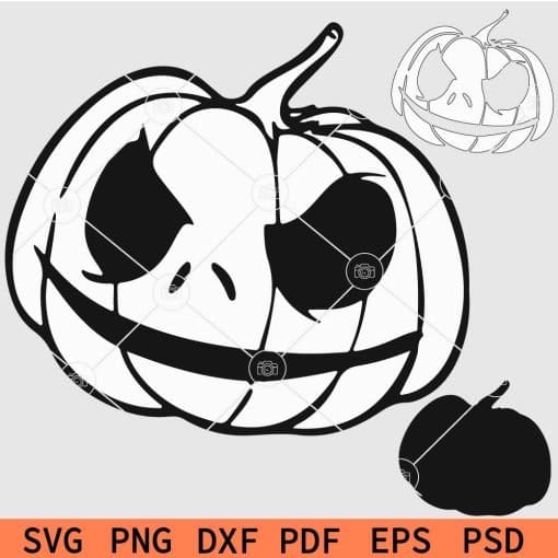 Jack skellington Pumpkin Black and white layered svg