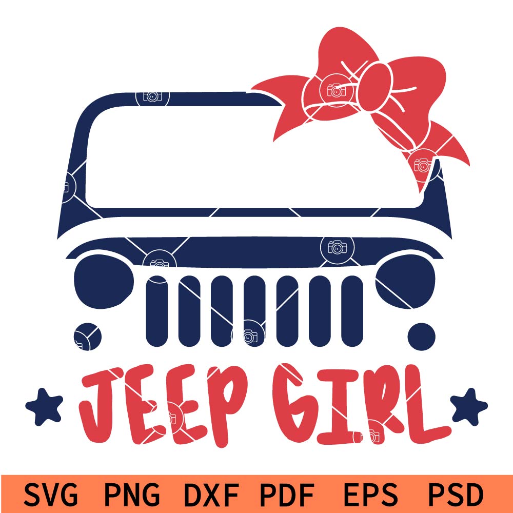 Jeep Girl SVG, Red Bow Jeep Girl SVG, Jeep girl with bow SVG - SVG Docker