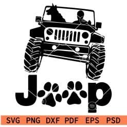 Dog Paw Jeep Phrase SVG