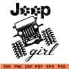 Jeep girl dog paw svg