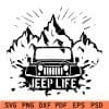 Jeep life mountain splash svg