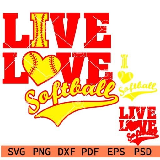 Live Love Softball SVG