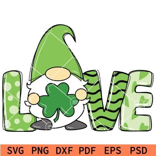 St. Patrick's Day Gnome Love Phrase SVG