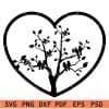 Love tree inside heart SVG