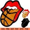 Luscious Lips Basketball layered svg