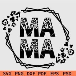 Leopard Prints Mama Hexagon SVG