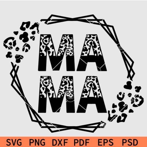 Leopard Prints Mama Hexagon SVG