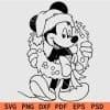 Santa Mickey Mouse Christmas Wreath SVG