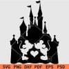 Mickey Minnie Kissing in Magical Castle Svg