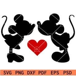 Mickey & Minnie Mouse Kissing SVG