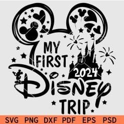 Mickey Mouse My First Trip to Castle 2024 Svg
