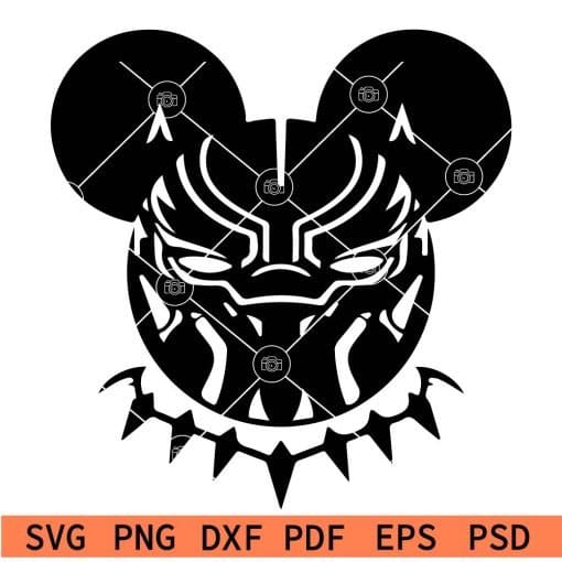 Mickey black panther svg