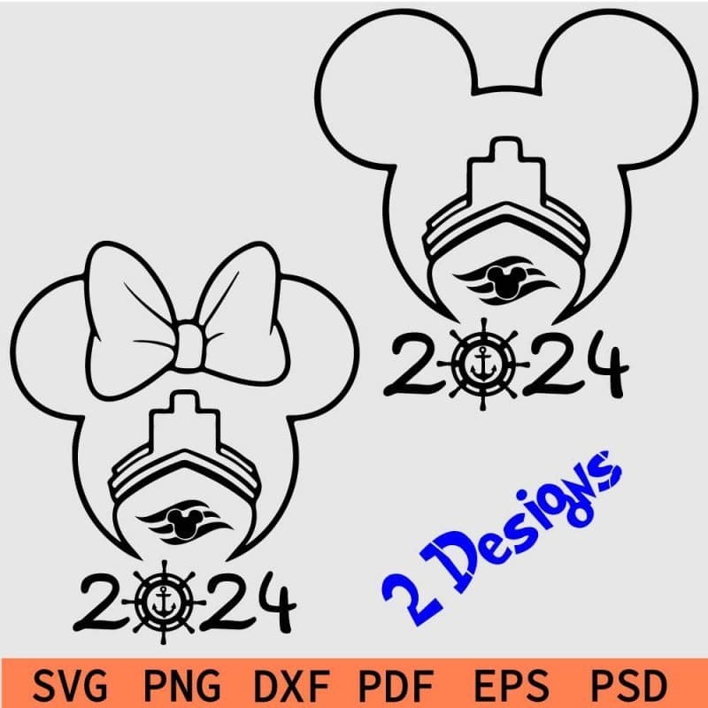 Disney Cruise 2024 Bundle SVG,Minnie Mickey Cruise 2024 SVG Bundle