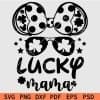 Minnie with clover Sunglasses Lucky Mama SVG