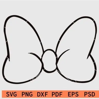 Minnie Mouse Bow SVG, Minnie Mouse Outline Bow SVG, Art line Minnie ...