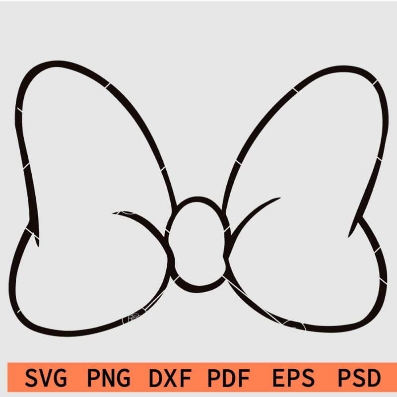 Minnie Mouse Bow SVG, Minnie Mouse Outline Bow SVG, Art line Minnie