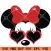 Minnie mouse with heart symbol sunglasses SVG