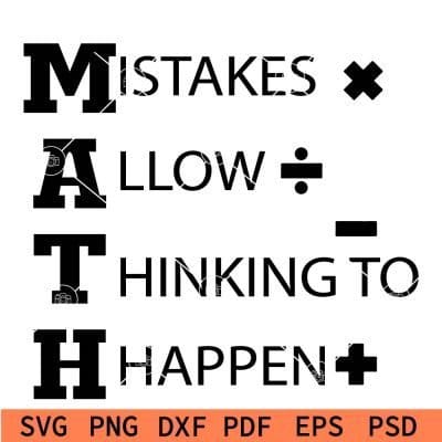 Mistakes allow thinking to happen svg, Learning SVG, Teacher SVG