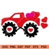 Monster truck with hearts svg