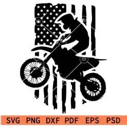 Distressed Flag Motocross Svg