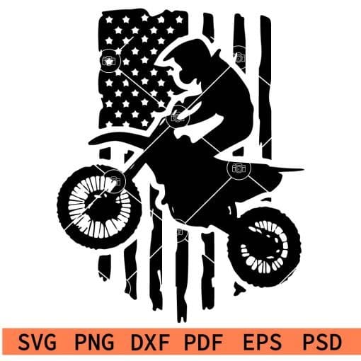 Distressed Flag Motocross Svg