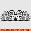 Mickey Mouse Floral Border Svg