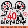 Mickey My 40th Birthday Svg