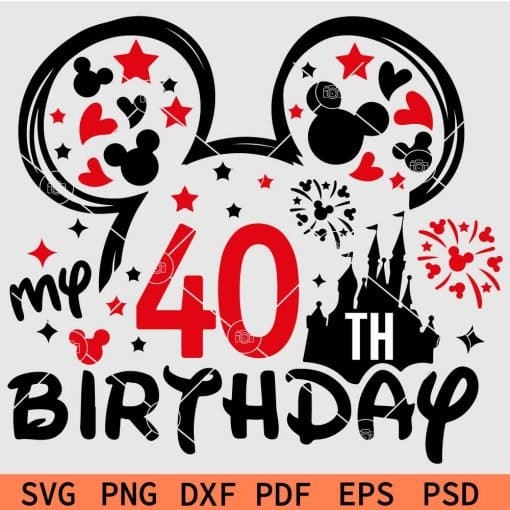 Mickey My 40th Birthday Svg