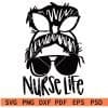 Nurse Life messy bun SVG