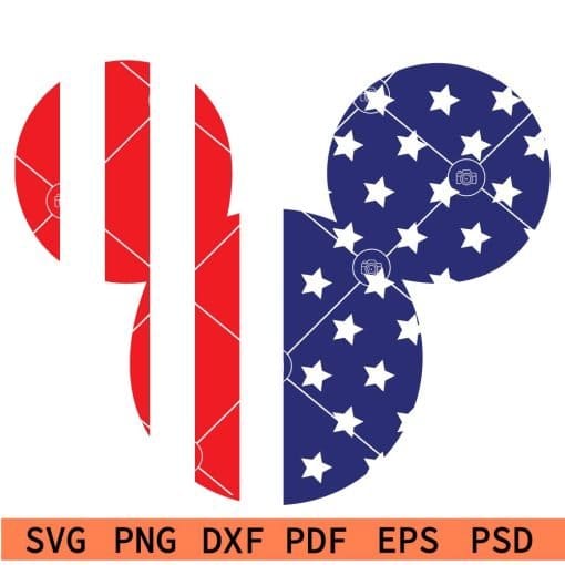 US Flag Mickey Head SVG
