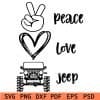 Peace Love Jeep SVG