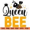 Queen bee with honey combs SVG
