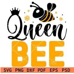 Queen bee with honey combs SVG