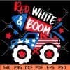 Red White Boom Monster truck svg