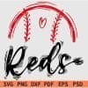Reds School Baseball SVG