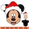Mickey head with Santa Hat SVG