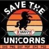 Retro Circle Save the chubby unicorns svg