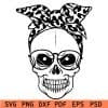 Skull with bandana and sunglasses SVG