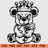 Teddy Bear King Money Bag SVG