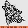 Tribal Howling Wolf SVG