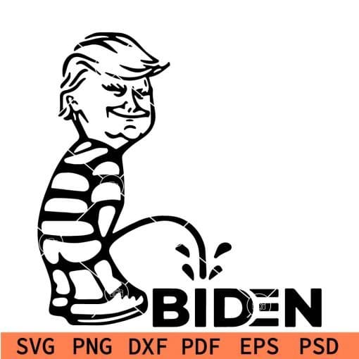Donald Trump Peeing on Joe Biden svg