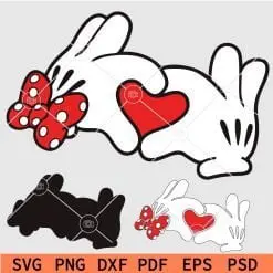 Valentine Mickey Hands svg