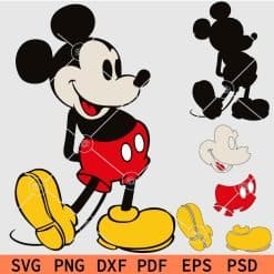 Vintage Mickey Bending Backwards Layered svg
