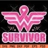 Wonder Woman Breast Cancer Survivor svg