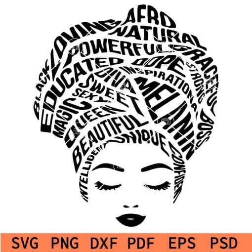 Afro hair words svg