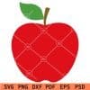 Solid Red Apple with green Leaf SVG