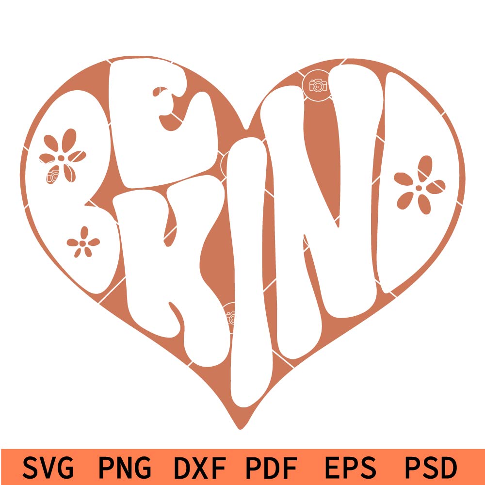 Be kind heart symbol svg, Kindness SVG, Floral Be Kind Heart Symbol SVG ...