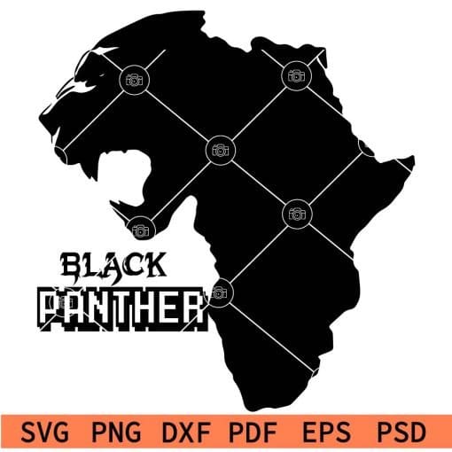 Aggressive Panther African Map SVG