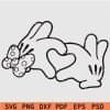 Valentine Disney Hands Outline SVG